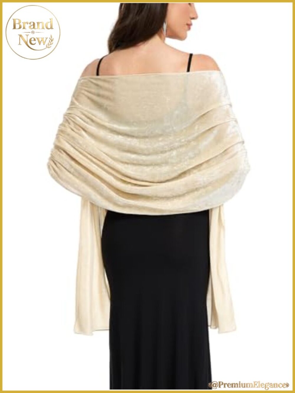 Knit Velvet Mesh Shawl Wrap for Women Wedding Bridal Long Scarf